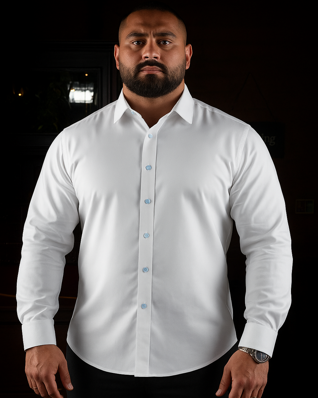 The London: White Mass Fit Shirt