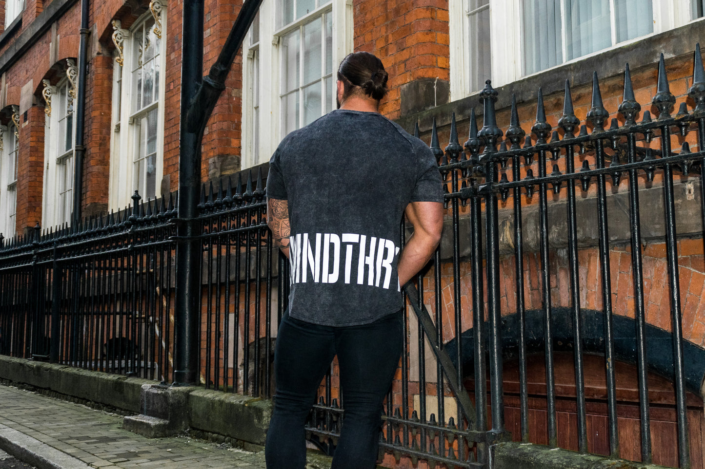 Black Acid Wash Muscle Fit T-Shirt | Carbon T-Shirt | Diamond Theory