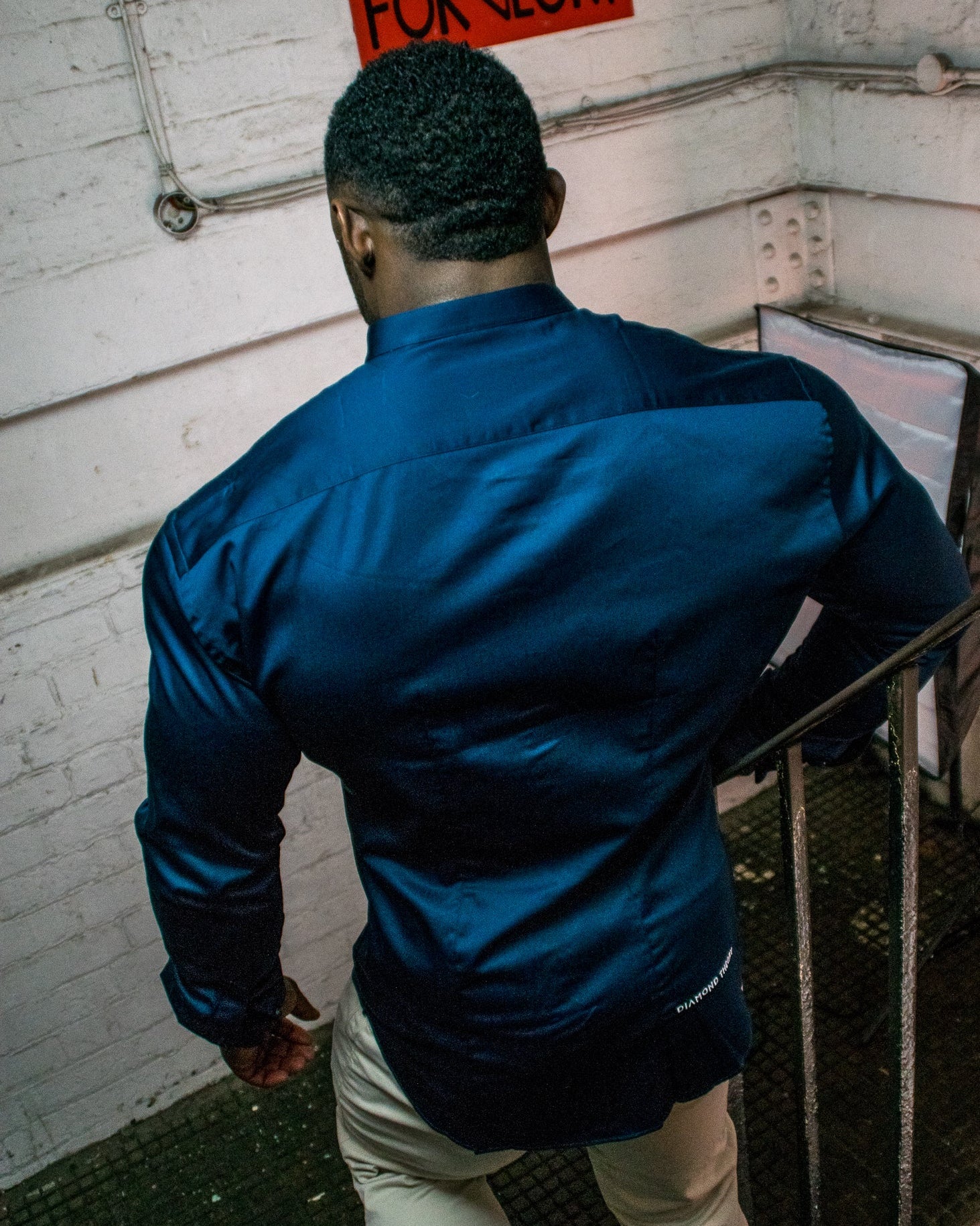 Blue Muscle Fit Dress Shirt | After Midnight: Muscle | Diamond Theory