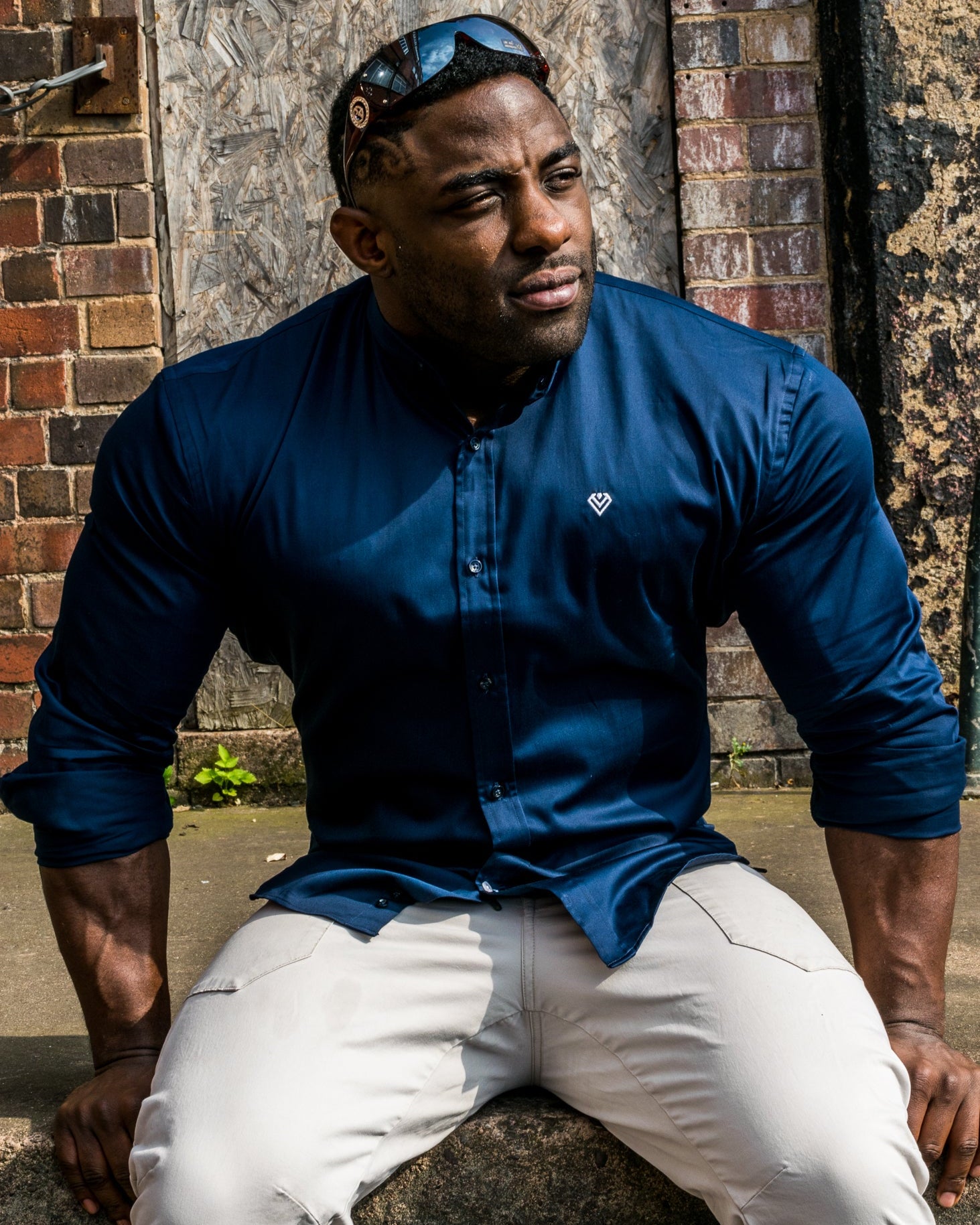Blue Muscle Fit Dress Shirt | After Midnight: Muscle | Diamond Theory