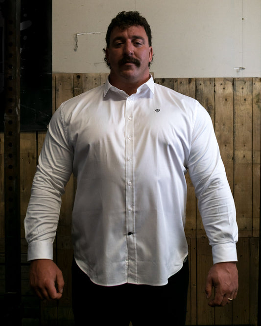 White Fitted Dress Shirt | Signature: Mass | Diamond Theory