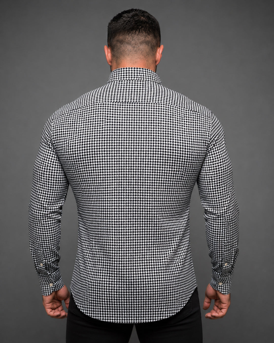 Houndstooth Pattern Muscle Fit Men's Shirt