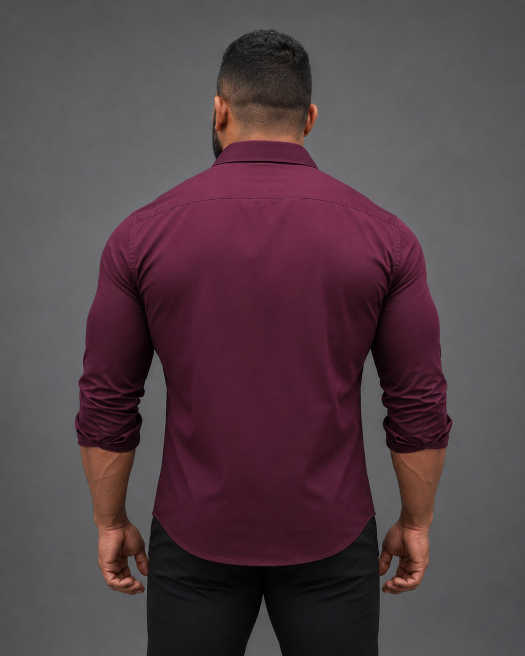 Vermillion Maroon Muscle Fit Men's Shirt