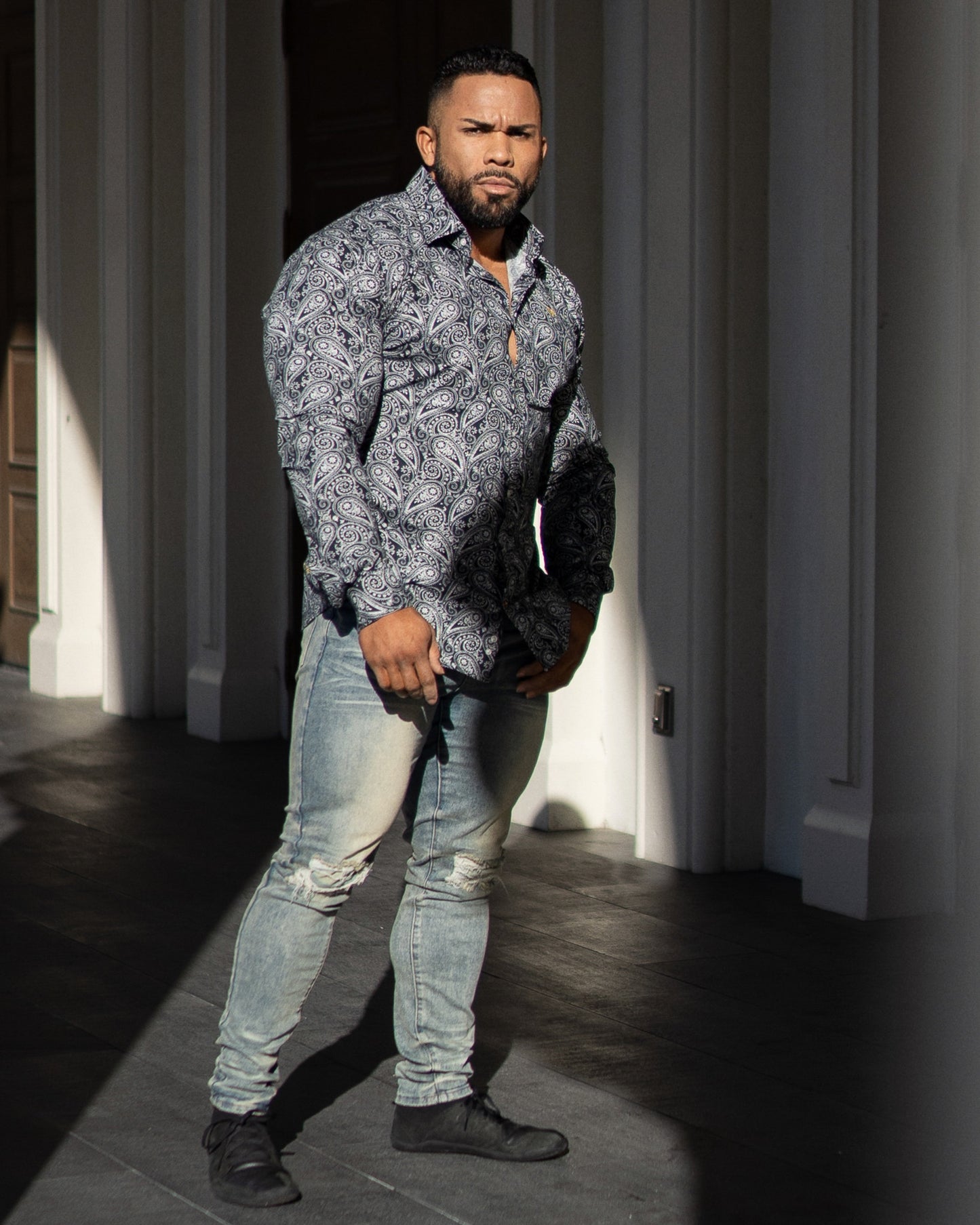 Paisley Print Shirt for Bodybuilders | Paradox Muscle | Diamond Theory