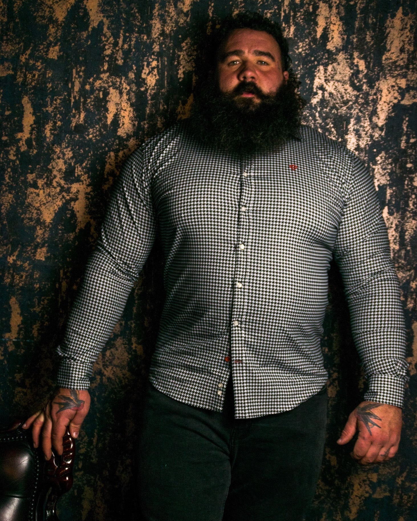 Houndstooth Pattern Dress Shirt | Shirt For Strongman | Diamond Theory