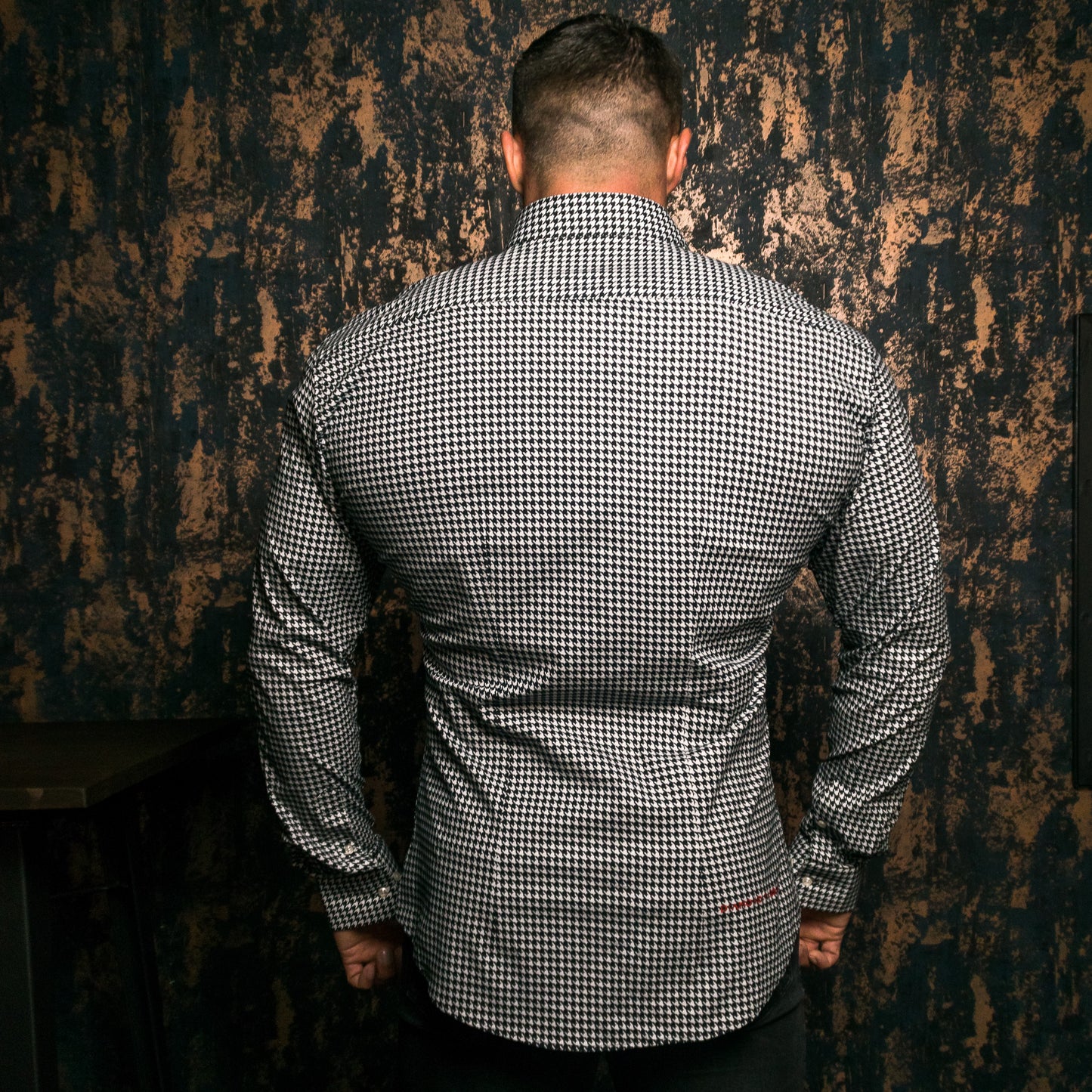 Houndstooth Pattern Shirt | Saber: Muscle Fit Shirt | Diamond Theory