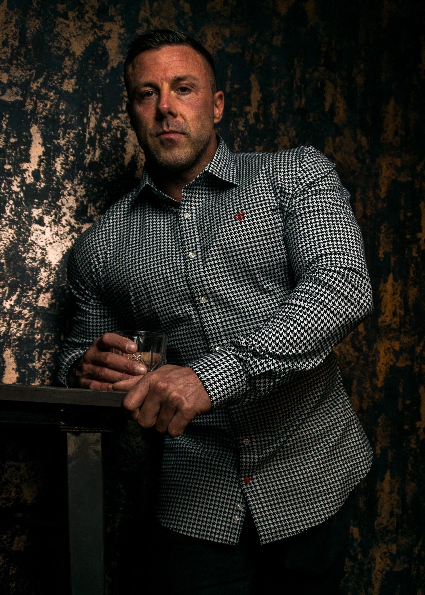 Houndstooth Pattern Shirt | Saber: Muscle Fit Shirt | Diamond Theory