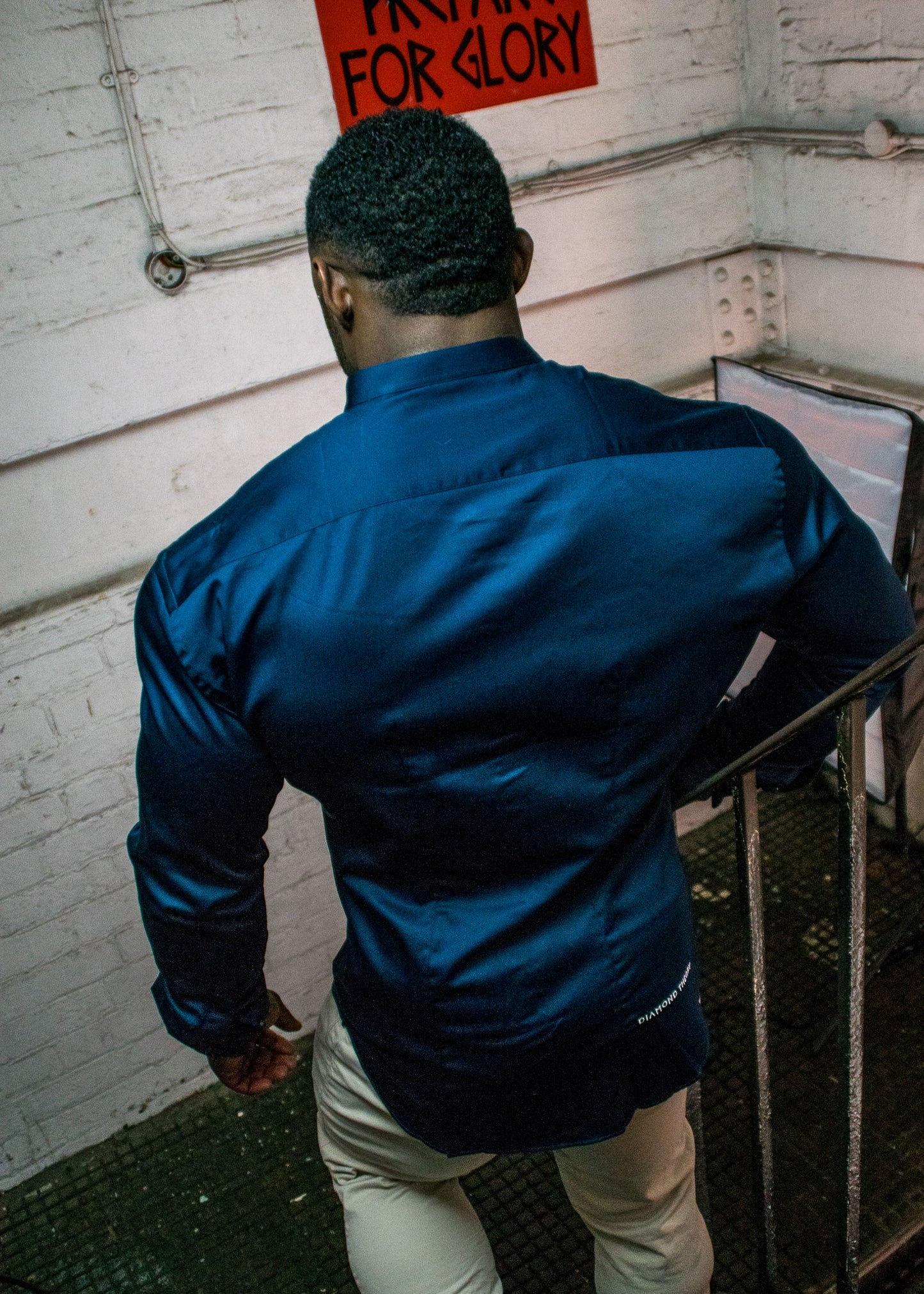Blue Muscle Fit Dress Shirt | After Midnight: Muscle | Diamond Theory