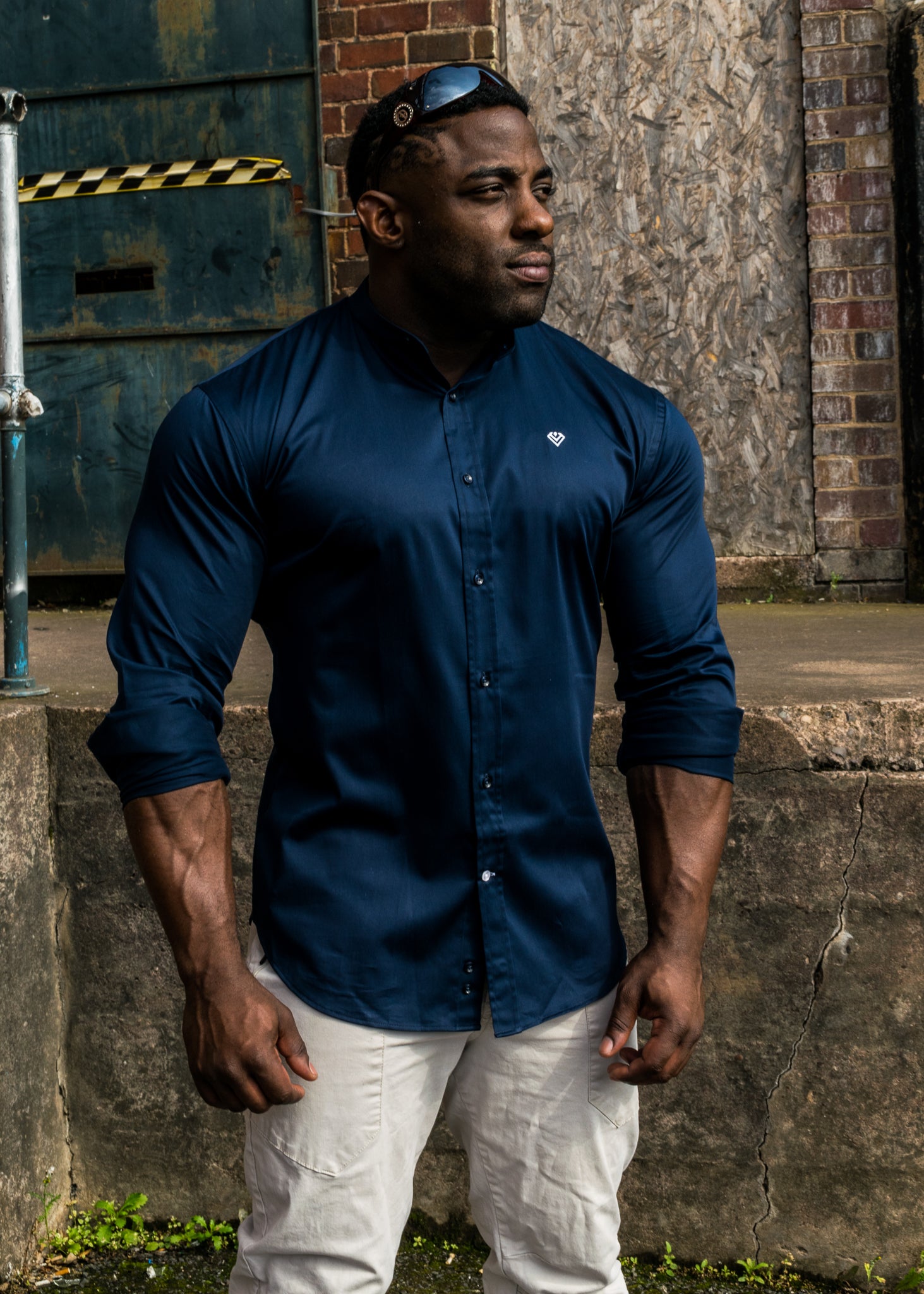 Blue Muscle Fit Dress Shirt | After Midnight: Muscle | Diamond Theory
