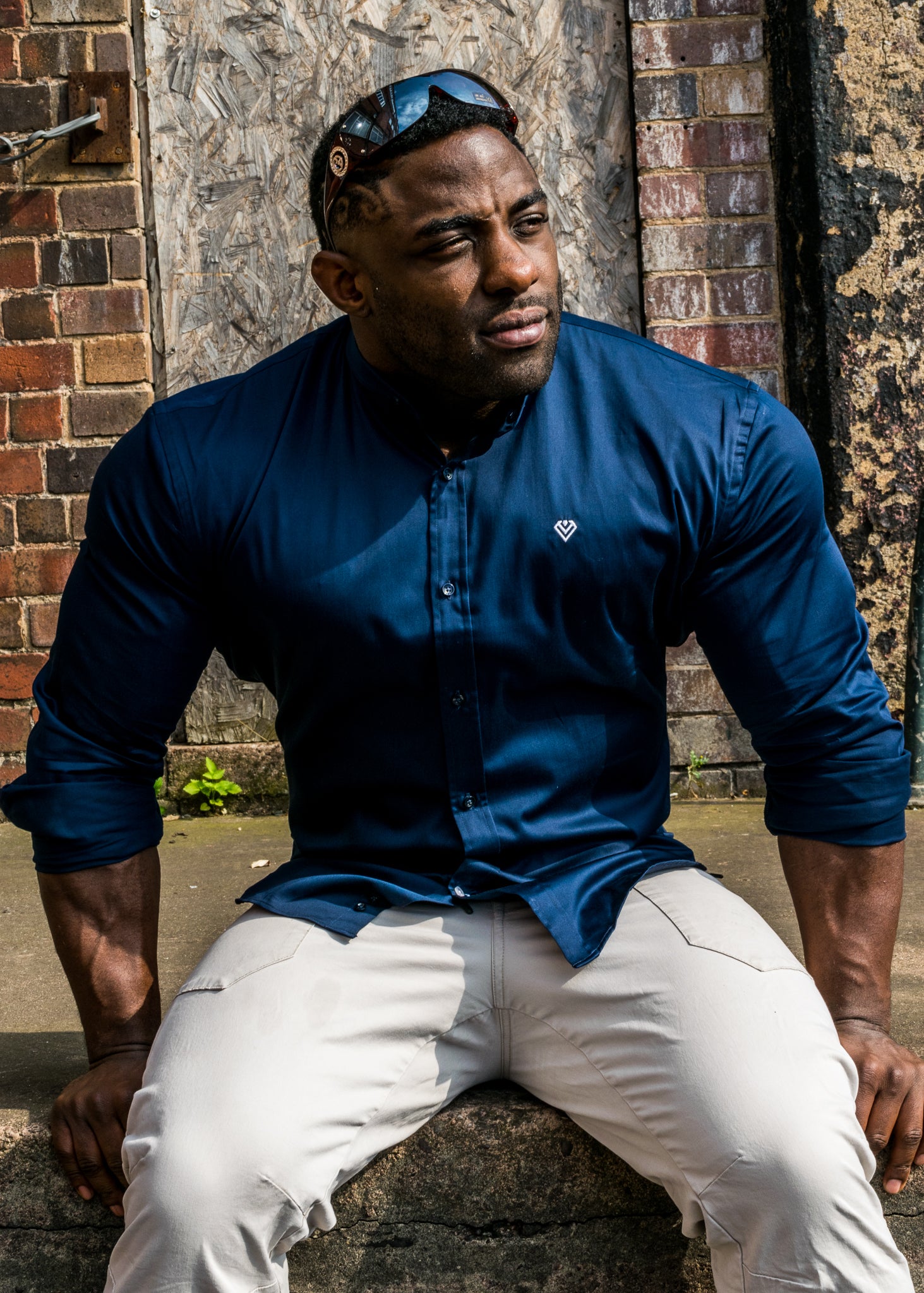 Blue Muscle Fit Dress Shirt | After Midnight: Muscle | Diamond Theory