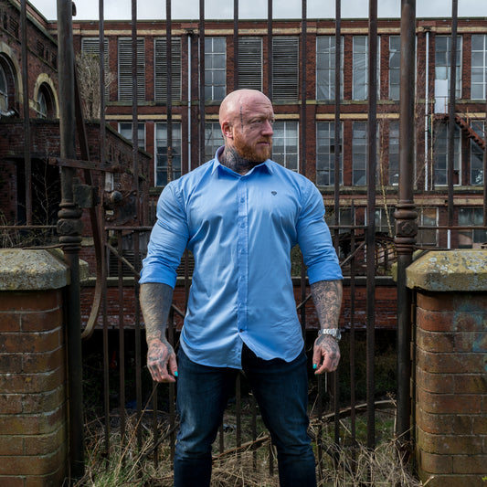 Light Blue Muscle Fit Dress Shirt | Arctic: Muscle | Diamond Theory