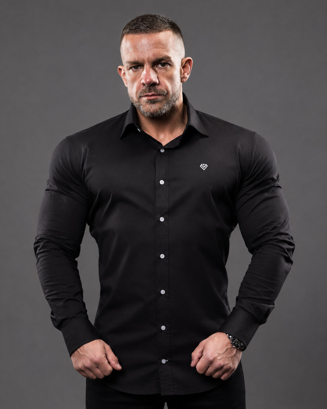 Obsidian Black Muscle Fit Men's Shirt