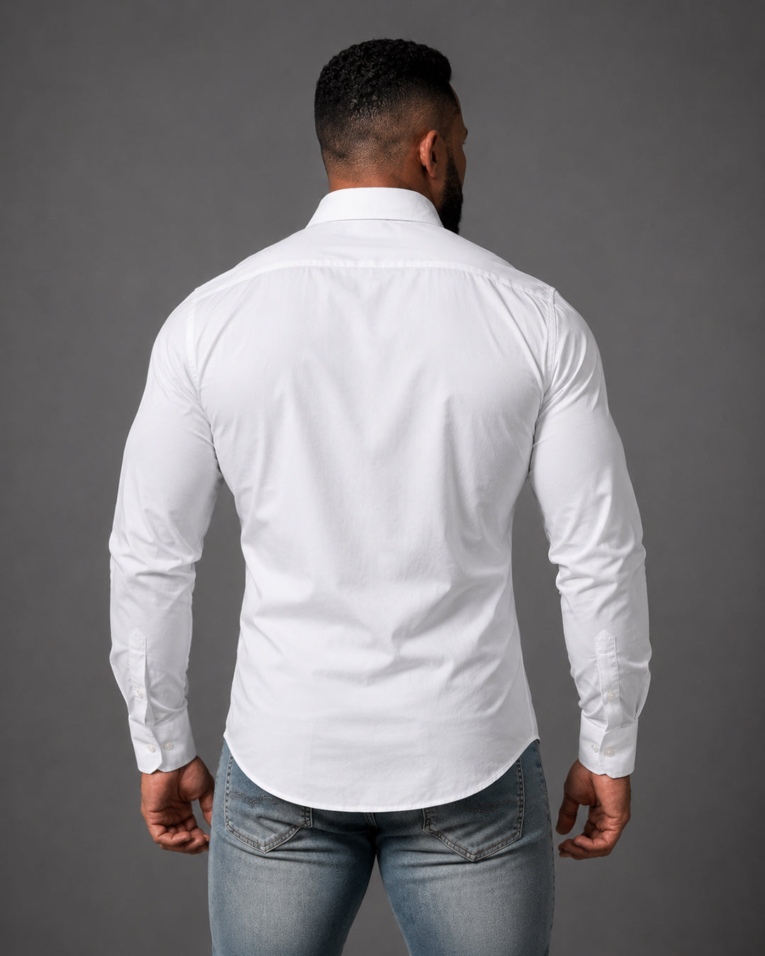 Signature White Muscle Fit Men's Shirt