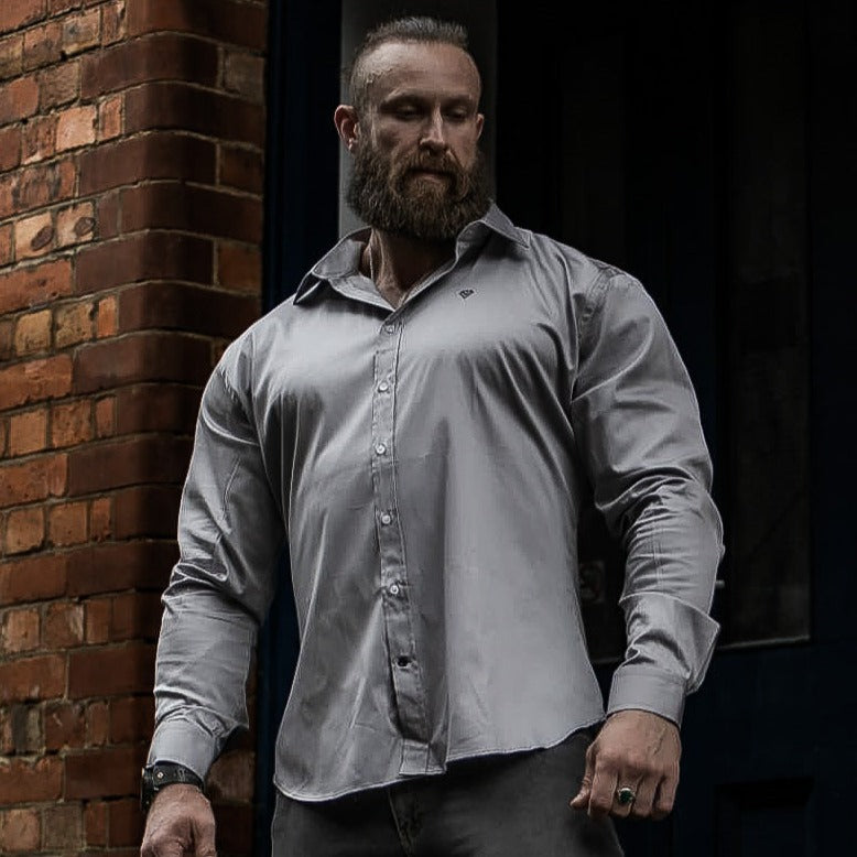 Muscle Fit Shirt, Grey Shirt, Muscle Fit, Shirt, Bodybuilder, Bodybuilding