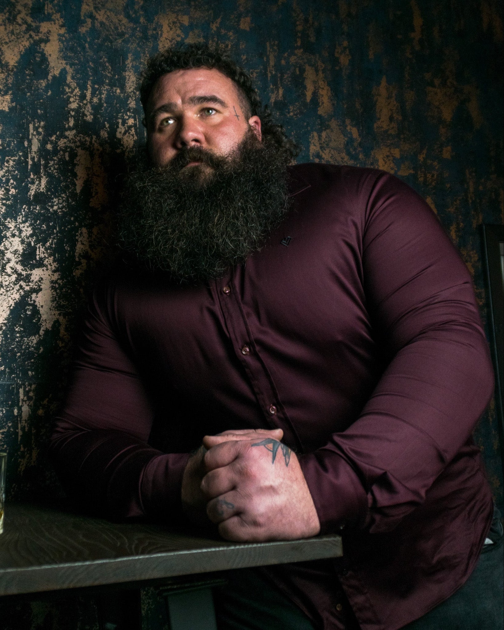 Vermillion Maroon Mass Fit Men's Shirt | Strongmen | Diamond Theory