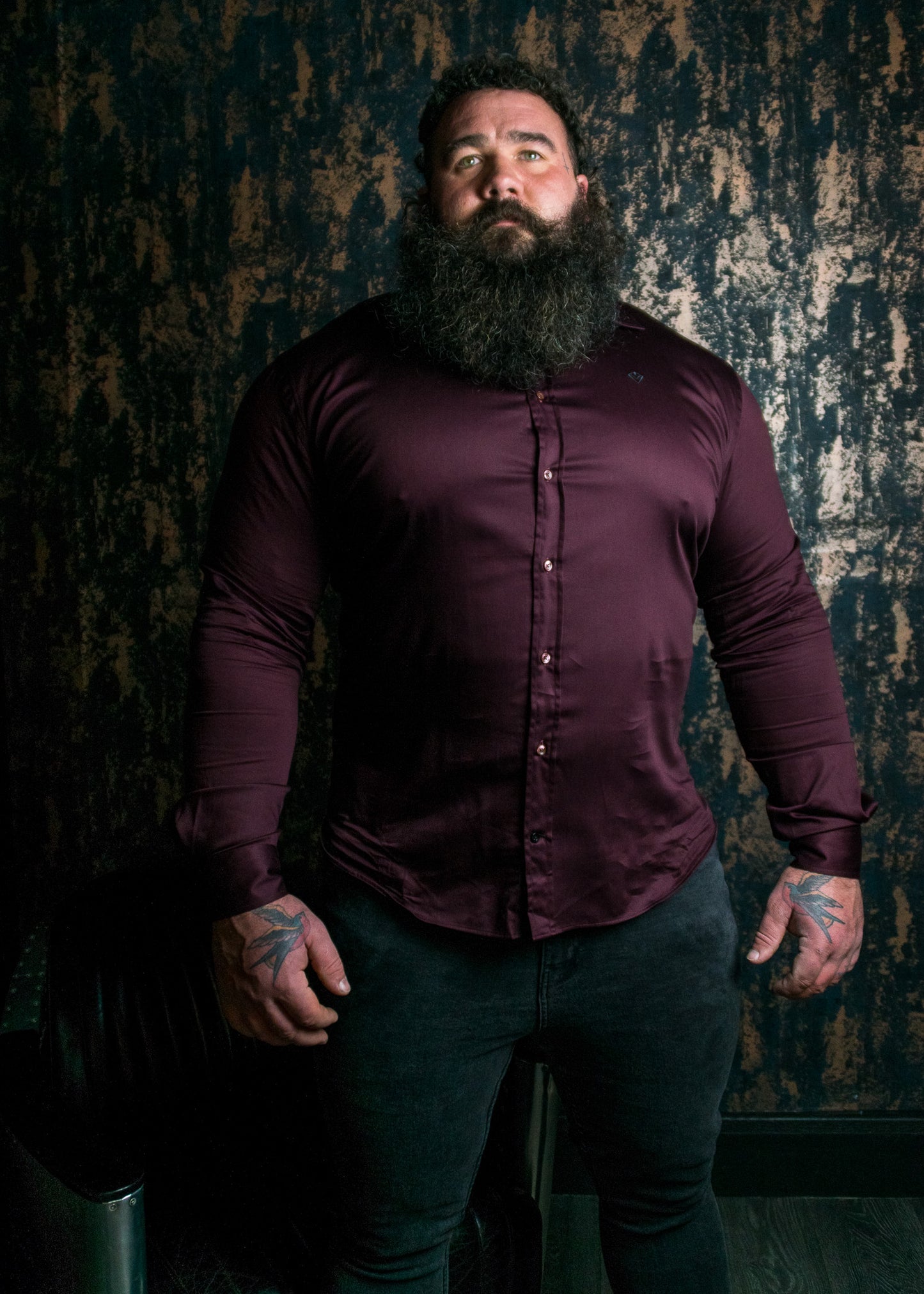 Vermillion Maroon Mass Fit Men's Shirt | Strongmen | Diamond Theory