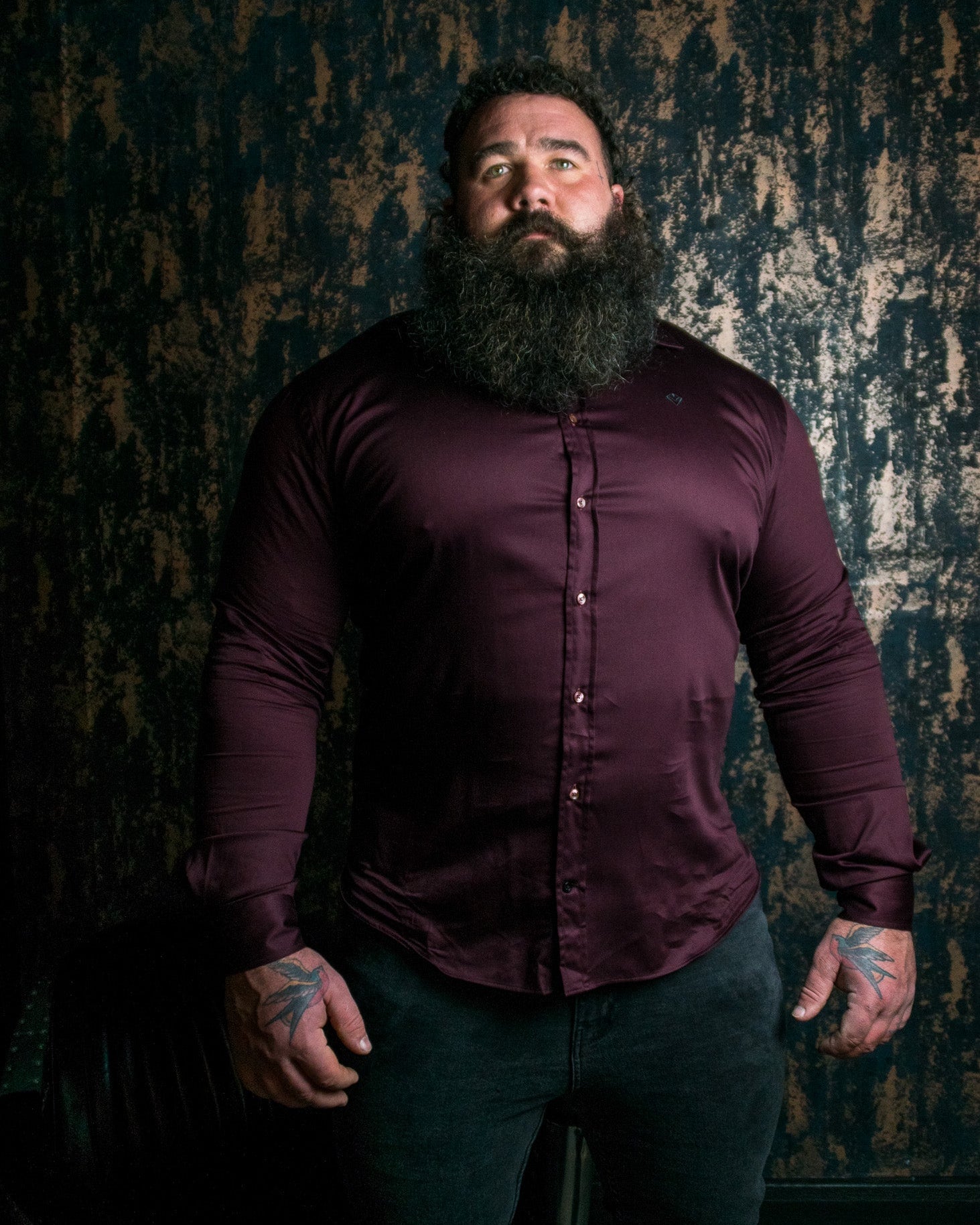 Vermillion Maroon Mass Fit Men's Shirt | Strongmen | Diamond Theory